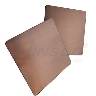 chất lượng  GB 201 304 316 Hairline Stainless Steel Sheet Brown PVD Color Accept Customized nhà máy sản xuất