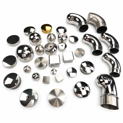 chất lượng  SUS 201 304 316 Stainless Steel Round and Square Tube End Caps for Handrails nhà máy sản xuất