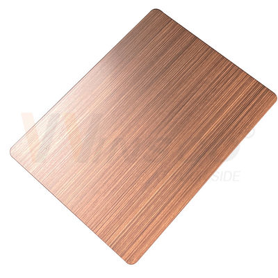 1500mmx3000mm Tấm thép không gỉ trang trí bằng tay được đánh bóng bằng đồng đỏ