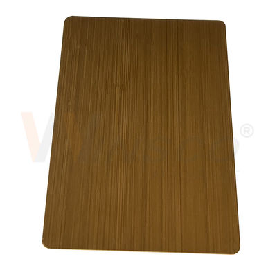 Tấm thép không gỉ trang trí 0,3-3 mm Tay đen chải màu vàng đồng Matt cán nguội