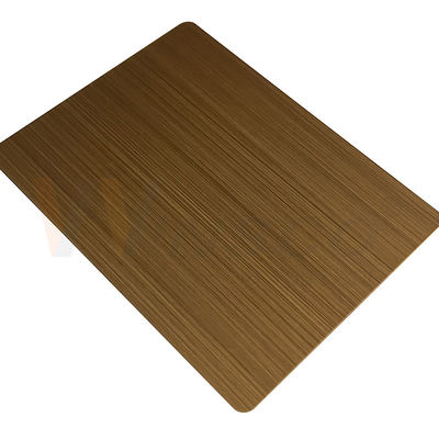 Tấm thép không gỉ trang trí 0,3-3 mm Tay đen chải màu vàng đồng Matt cán nguội