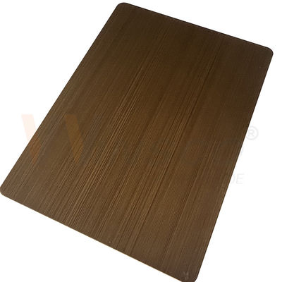 Tấm thép không gỉ trang trí 0,3-3 mm Tay đen chải màu vàng đồng Matt cán nguội