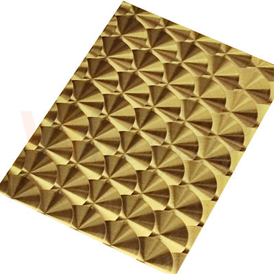 CD Hairline Titanium Gold 3D Laser SS 201 304 316 Tấm thép không gỉ trang trí