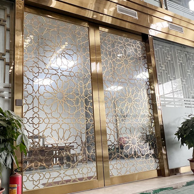 Phân vùng màn hình bằng thép không gỉ màu PVD Bộ chia phòng khách bằng kính cường lực