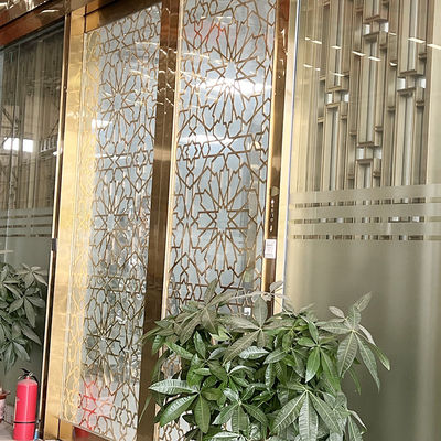 Phân vùng màn hình bằng thép không gỉ màu PVD Bộ chia phòng khách bằng kính cường lực
