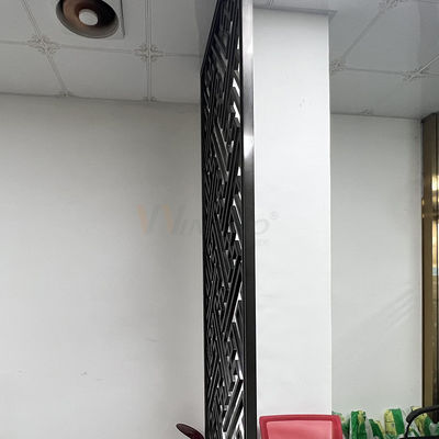 Black Matt Hoàn thành màn hình thép không gỉ Phân vùng màn hình chia phòng Thiết kế hiện đại