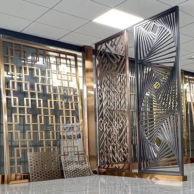 Titanium Golde Brushed Phòng ăn Màn hình Tường Tấm thép không gỉ Nghệ thuật 1250mm