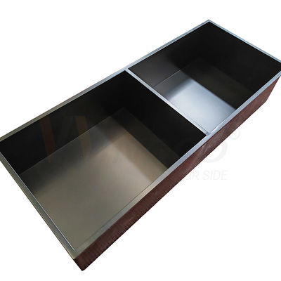 Đường chân tóc đã hoàn thành Chế tạo kim loại bằng thép không gỉ Khay rửa tay bằng titan đen
