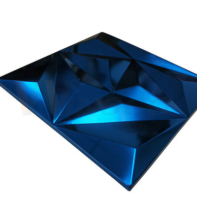 Tấm thép không gỉ dập nổi hình thoi lớn Màu xanh sapphire Lớp 201 304 316
