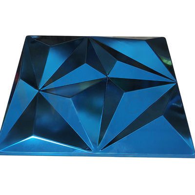 Tấm thép không gỉ dập nổi hình thoi lớn Màu xanh sapphire Lớp 201 304 316