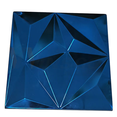 Tấm thép không gỉ dập nổi hình thoi lớn Màu xanh sapphire Lớp 201 304 316