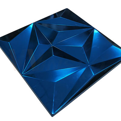 Tấm thép không gỉ dập nổi hình thoi lớn Màu xanh sapphire Lớp 201 304 316