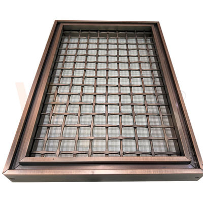 PVD Color Square Shape 316 Lưới thép không gỉ Tấm lưới cho bộ chia không gian