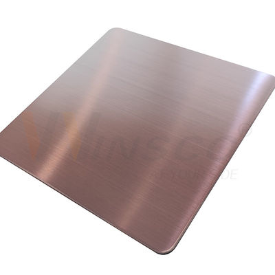 Tấm thép không gỉ chân tóc 1000x2000mm Vàng hồng DIN 201 304 316