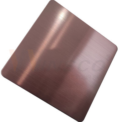 Tấm thép không gỉ chân tóc 1000x2000mm Vàng hồng DIN 201 304 316