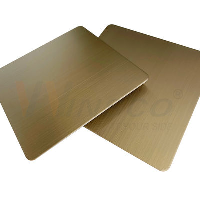 Tấm thép không gỉ chải tóc 5x10ft AISI 201 304 316 Vàng sâm panh