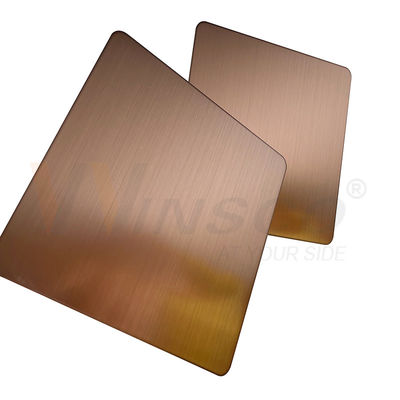 Anti Finger Copper Color Hairline Kết thúc tấm thép không gỉ cho bảng điều khiển trang trí