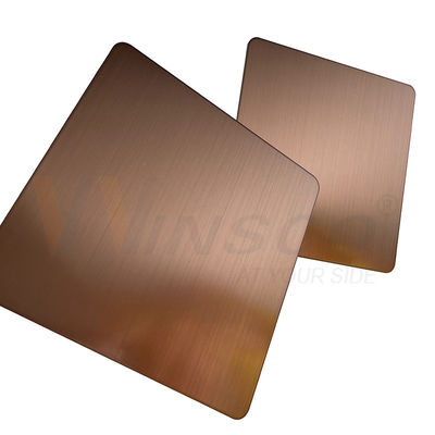 Anti Finger Copper Color Hairline Kết thúc tấm thép không gỉ cho bảng điều khiển trang trí
