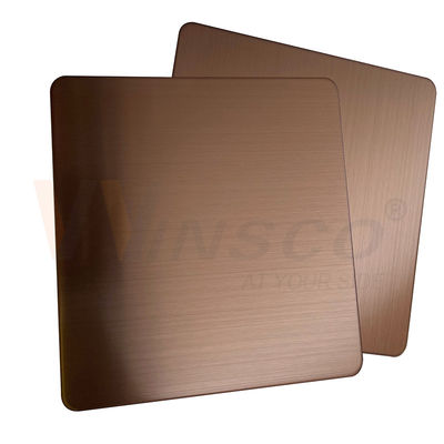 Anti Finger Copper Color Hairline Kết thúc tấm thép không gỉ cho bảng điều khiển trang trí