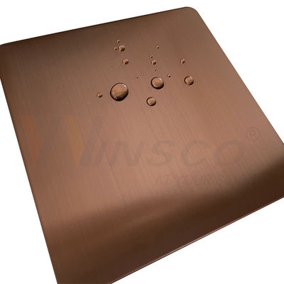 Anti Finger Copper Color Hairline Kết thúc tấm thép không gỉ cho bảng điều khiển trang trí