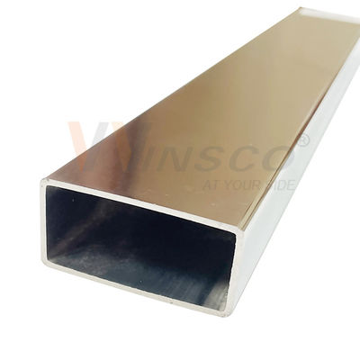 Decorativo TUBO CHỮ NHẬT BRILLANTE ĐÁNH BÓNG 600 C-304 X 6 METROS Ống Phẳng Inox Inox