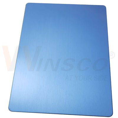 304 304L Grade Hairline Stainless Steel Plate Blue PVD phủ satin số 4 Bảng kim loại không gỉ