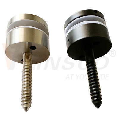 Hairline Đen satin M10 quảng cáo vít AISI 304 316 Stainless Steel Standoff Pin Glass Adaptor phù hợp cho 8mm-12mm 24mm