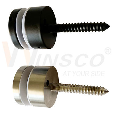Hairline Đen satin M10 quảng cáo vít AISI 304 316 Stainless Steel Standoff Pin Glass Adaptor phù hợp cho 8mm-12mm 24mm