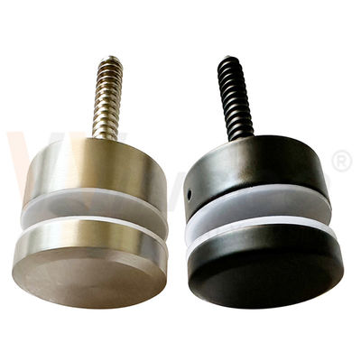 Hairline Đen satin M10 quảng cáo vít AISI 304 316 Stainless Steel Standoff Pin Glass Adaptor phù hợp cho 8mm-12mm 24mm