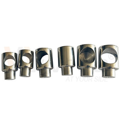 Đầu giữ thanh giằng inox SUS304 SUS316 bóng gương xước satin có lỗ bịt hoặc lỗ xuyên dùng cho phụ kiện tay vịn và lan can
