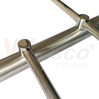 Đầu giữ thanh giằng inox SUS304 SUS316 bóng gương xước satin có lỗ bịt hoặc lỗ xuyên dùng cho phụ kiện tay vịn và lan can