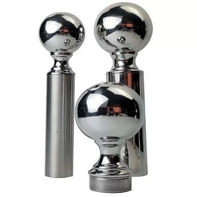 Thang 304 316 Thiết bị cầu thang thép không gỉ 80mm Dia thép không gỉ Quảng trường trang trí bóng cho 50,8mm 2 inch ống tròn