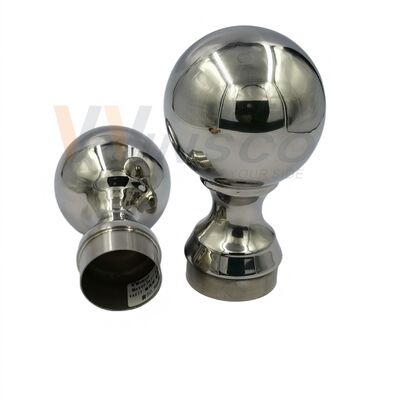 Thang 304 316 Thiết bị cầu thang thép không gỉ 80mm Dia thép không gỉ Quảng trường trang trí bóng cho 50,8mm 2 inch ống tròn