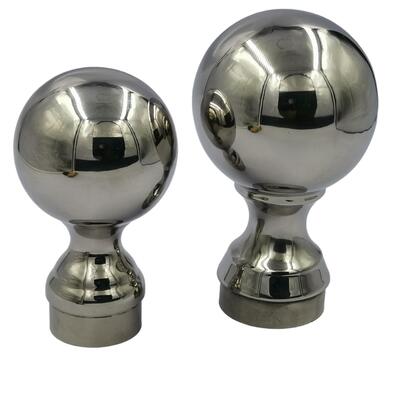 Thang 304 316 Thiết bị cầu thang thép không gỉ 80mm Dia thép không gỉ Quảng trường trang trí bóng cho 50,8mm 2 inch ống tròn