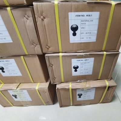 Thang 304 316 Thiết bị cầu thang thép không gỉ 80mm Dia thép không gỉ Quảng trường trang trí bóng cho 50,8mm 2 inch ống tròn