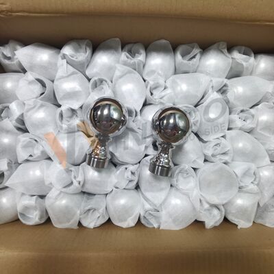 Thang 304 316 Thiết bị cầu thang thép không gỉ 80mm Dia thép không gỉ Quảng trường trang trí bóng cho 50,8mm 2 inch ống tròn