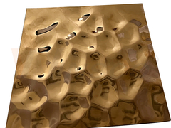 Tấm dập nổi tổ ong lớn màu vàng đồng SS Mirror