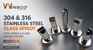304 316 Spigot thủy tinh bằng thép không gỉ, Spigot lan can kính hàng rào hồ bơi cho lan can