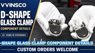 Kẹp Kính Inox Hình Chữ D | Linh Kiện & Miếng Lót Cao Su | VVINSCO