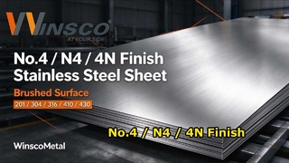 Tấm thép không gỉ kim loại Winsco số 4 Hoàn thiện | Tấm chải N4 4N 201 304 316 410 430